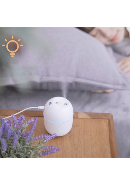 3x Hava Nemlendirici USB Küçük 220 ml Mini Taşınabilir Serin Mist Difüzör Yatak Odası Masası Araba Seyahat Aroma , Beyaz (Yurt Dışından)