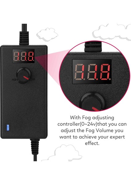 Mist Maker Sisleyici Su Çeşmesi Gölet Sis Makinesi Hava Nemlendirici Cadılar Bayramı Duman Makinesi Siyah Abd Tak (Yurt Dışından) fiyatları