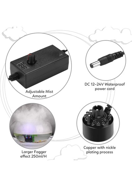 Mist Maker Sisleyici Su Çeşmesi Gölet Sis Makinesi Hava Nemlendirici Cadılar Bayramı Duman Makinesi Siyah Abd Tak (Yurt Dışından) modelleri