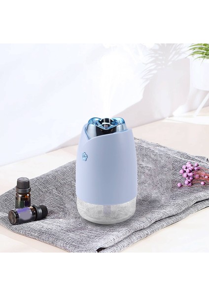 Gül USB Aroma Esansiyel Yağı Difüzör Ultrasonik Hava Ev Nemlendirici Mini Mist Maker Aroma Difüzör 7 Renk LED Işık Ofis Mavi (Yurt Dışından)