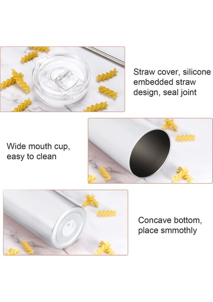 30 Oz Sıska Paslanmaz Çelik Bardak, Kapaklı Çift Duvar Ince Yalıtımlı Bardak, Pipetli Sıska Bardaklar, Beyaz (Yurt Dışından) fiyatları