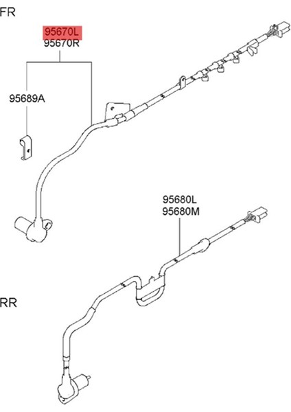 95670-08300 Ön Sol Abs Sensörü 2007-2016 Oto Parçası Tekerlek Hız Sensörü 9567008300 (Yurt Dışından) fiyatları