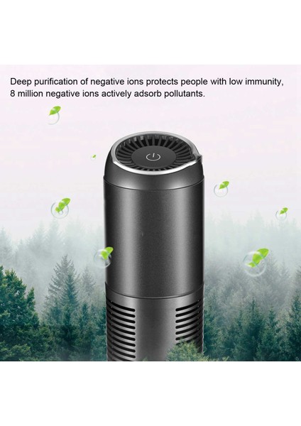 USB Mini Hava Temizleme Cihazı Ev Koku Giderici Negatif Iyon Ev Araba Hava Temizleme Cihazı DC5V Oda Spreyi Nemlendirici Drak Gri (Yurt Dışından)
