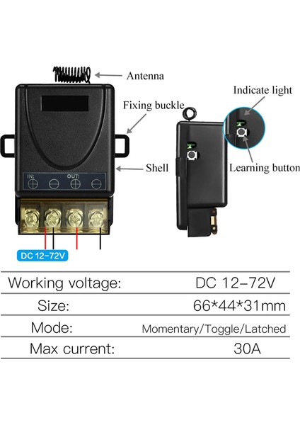 Dıy Kablosuz 433 Mhz Evrensel Uzaktan Kumanda Anahtarı 12 V-48 V Yüksek Güç Röle Alıcı Modülü Araba Su Pompası Için (Yurt Dışından) fiyatları