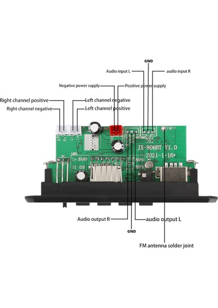 2 Takım 2X25W 50W Amplifikatör Mp3 Çalar Dekoder Kurulu 5V-12V Bluetooth 5.0 Araba Fm Radyo Modülü Desteği Tf USB Aux Oynatıcı (Yurt Dışından)