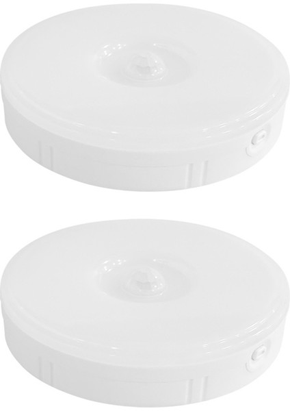 2x Pır Hareket Sensörü LED Gece Lambası USB Şarj Edilebilir Kısılabilir Gece Lambası Kabine Işık Kablosuz Dolap Işığı -Beyaz (Yurt Dışından)