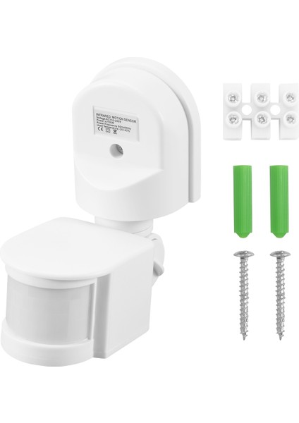 Kızılötesi Hareket Sensörü AC110V-240V Çoklu Senaryolar Için Pır Vücut Hareket Sensörleri Için Ayarlanabilir Sensör Anahtarı (Beyaz) (Yurt Dışından)