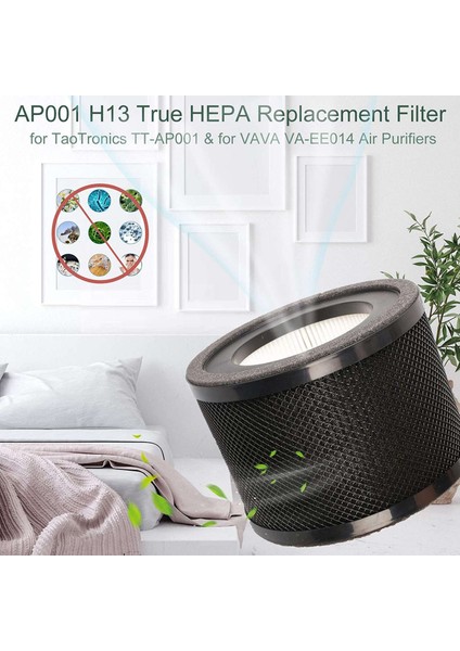Aktif Karbon Filtreli VA-EE014 Arıtma Cihazı Için TT-AP001 Hava Temizleme Cihazı Için 2x Yedek Hepa Filtre (Yurt Dışından)