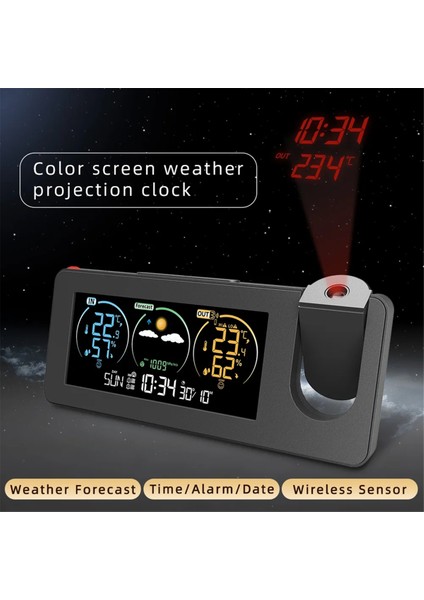 ZX3538 Yeni Elektronik Projeksiyon Saati Hava Istasyonu Hava Tahmini Sıcaklık ve Nem Dijital Çalar Saat (Yurt Dışından) indirimleri