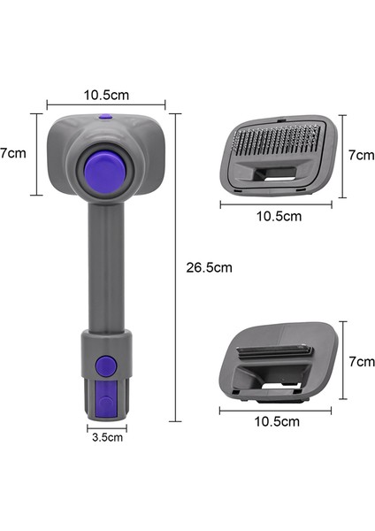 Evcil Hayvan Fırçası V15/V11/V10/V8/V7 Elektrikli Süpürge Eki Evcil Hayvan Fırçası Pet Kedi Köpek Pet Emme Temizleme Aracı (Yurt Dışından)