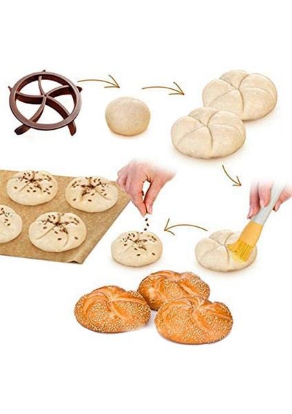 2x Ekmek Hamur Basın Kalıp Seti Ekmek Kesiciler Pişirme Ekmek Ruloları Kalıp Plastik Pasta Kesiciler Damga Yuvarlak Oval (Yurt Dışından) indirimleri