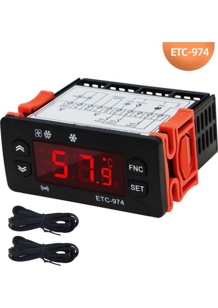 ETC-974 Dijital Sıcaklık Kontrol Cihazı Mikrobilgisayar Termostatları Termostat Soğutma Alarmı 220 V Sensör (Yurt Dışından)
