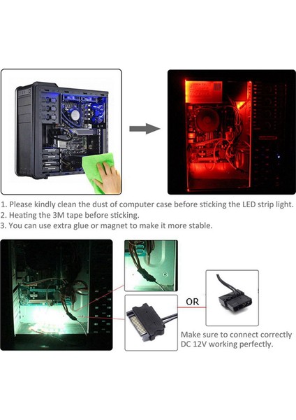 2x RF17 Tuşları Uzaktan Dc 12 V Kablosuz Sata Rgb Denetleyici Pc Bilgisayar Kasası Için 5050 Rgb LED Şerit Işık (Yurt Dışından)