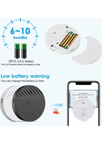 Tuya Akıllı Wifi Alarm Kapı ve Pencere Titreşim Sensörü Güvenlik Koruma Uyarısı Alexa ile Çalışır, Smart Life(Beyaz) (Yurt Dışından)