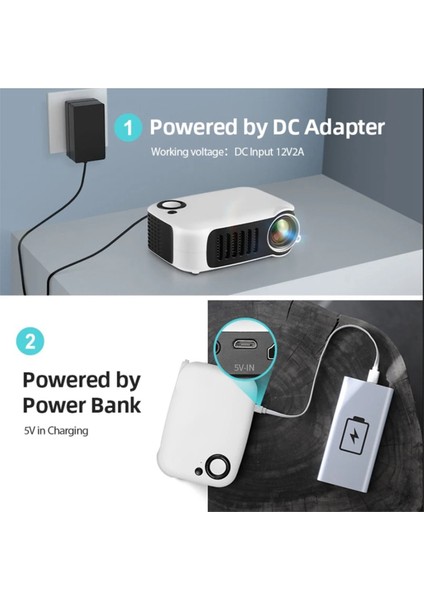 Mini Projektör Ev Sineması Taşınabilir 3D LED Video Projektörü Oyun Projektörü 4K 1080P Hd Bağlantı Noktası Üzerinden Akıllı Tv Kutusu Abd-Fiş A (Yurt Dışından)