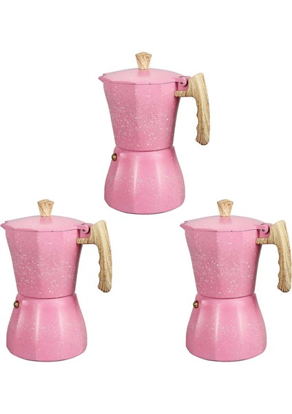 3x Latte Mocha Kahve Makinesi Italyan Moka Espresso Cafeteira Percolator Pot Soba Üstü Kahve Makinesi 300 ml Pembe (Yurt Dışından) fiyatları