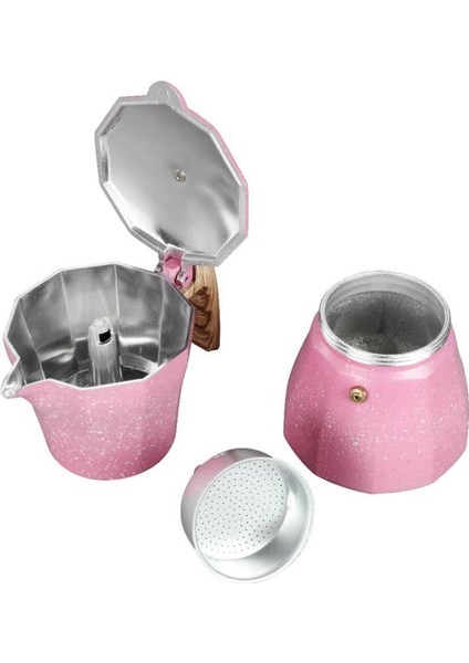 3x Latte Mocha Kahve Makinesi Italyan Moka Espresso Cafeteira Percolator Pot Soba Üstü Kahve Makinesi 300 ml Pembe (Yurt Dışından) fırsatları