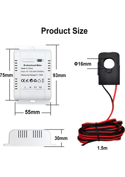 Güneş Pv Çift Yönlü Iki Yönlü Zigbee Enerji Ölçer Kelepçe Akım Sensörü Tuya Kwh Monitör Otomasyonu 110 V 240VAC (Yurt Dışından) indirimleri