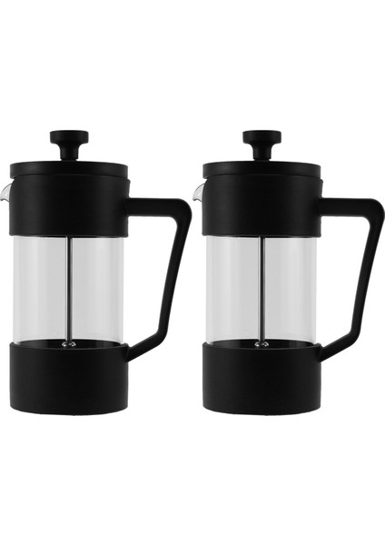 2x French Press Kahve ve Çay Makinesi, Kalınlaştırılmış Borosilikat Cam Kahve Presi Paslanmaz ve Bulaşık Makinesinde Yıkanabilir, Siyah (Yurt Dışından)