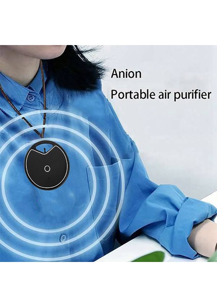 Kişisel Giyilebilir Mini Taşınabilir USB Şarj 250MAH 1000W Negatif Iyon Araba Asılı Boyun Hava Temizleme Cihazı Yeni Siyah (Yurt Dışından)