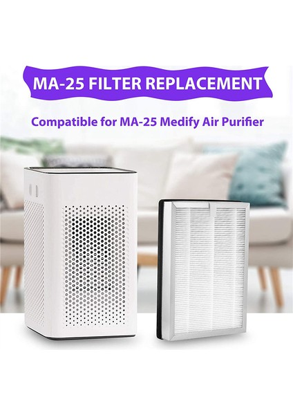 Ma-25 Hava Temizleme Cihazı Için Hepa Filtre Değişimi 8'li Paket 3'ü 1 Arada Filtrasyon Gerçek Hepa H13 Filtre Ön Filtresi (Yurt Dışından)