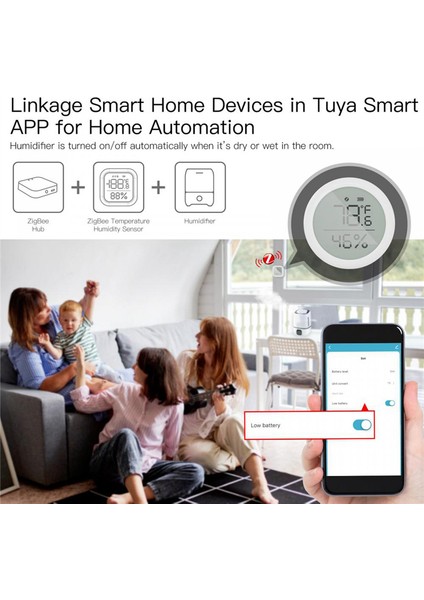 Tuya Zigbee LCD Ekranlı Sıcaklık ve Nem Sensörü Iç Mekan Higrometre Termometre Akıllı Yaşam Kontrolü (Yurt Dışından)