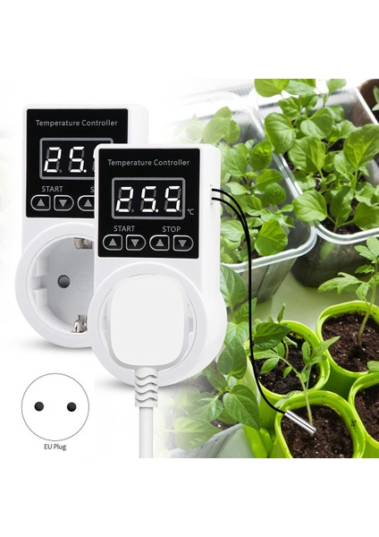 Sensörlü 1 Adet Termostat Soketi, Dijital Sıcaklık Kontrol Soketi, Su Geçirmez Sıcaklık Anahtarı Ab Tak (Yurt Dışından) fiyatları