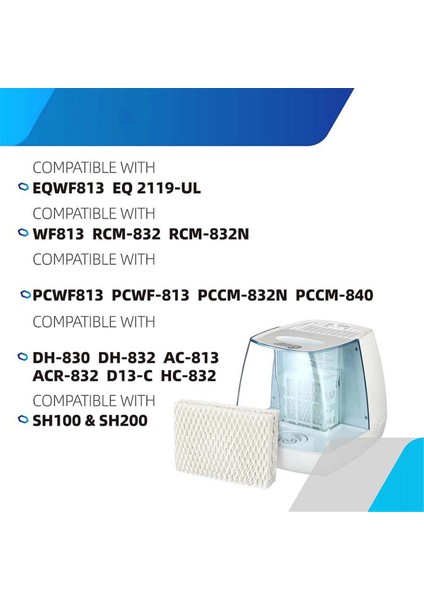 EQWF813 Için WF813 Nemlendirici Fitil Filtre Değişimi RCM832, Rcm-83 PCWF813 Pccm 840 4pack ile Uyumlu (Yurt Dışından)