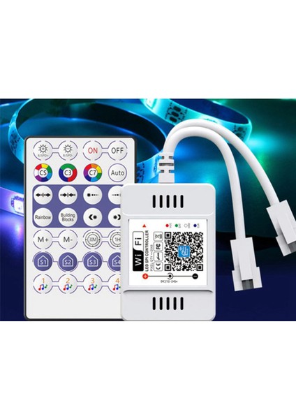2x DC12-24V 28 Anahtar Rf Denetleyici Wifi App Müzik Ses Uzaktan Kumanda WS2812B WS2811 Rgb LED Şerit Işık Ev Dimmer (Yurt Dışından)