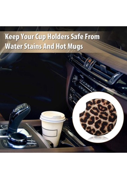 8 Adet 2.56IN Leopar Araba Bardak Altlıkları Içecekler Için Araba Bardak Altlığı Mat Oturma Odası Mutfak Ofis Için Araba ve Mobilyayı Korumak Için (Yurt Dışından) fiyatları