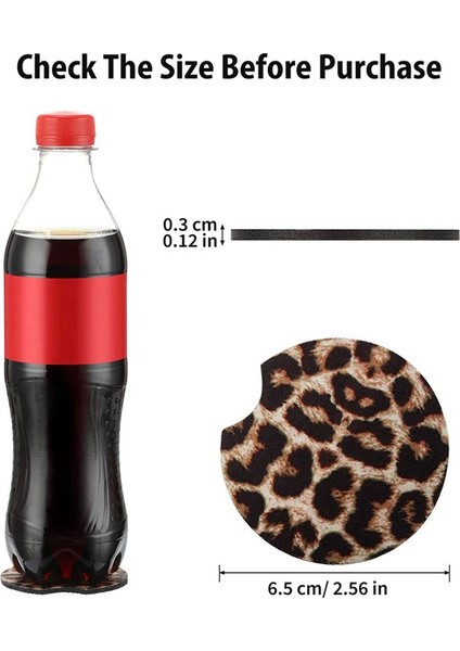 8 Adet 2.56IN Leopar Araba Bardak Altlıkları Içecekler Için Araba Bardak Altlığı Mat Oturma Odası Mutfak Ofis Için Araba ve Mobilyayı Korumak Için (Yurt Dışından) fırsatları