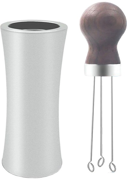 Espresso Kahve Karıştırıcı,paslanmaz Çelik Kahve Iğnesi Dağıtıcı Dengeleyici,ahşap Sap Tutucu,ceviz (Yurt Dışından)