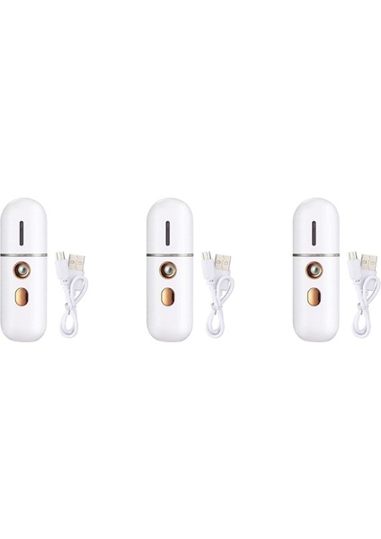 3x Taşınabilir Buharlı Pişirici, Mini USB Nemlendirici, Nano Püskürtücü, Kullanışlı Yüz Buharlı Pişirici Sis Makinesi (Yurt Dışından)