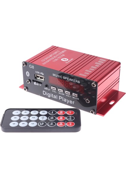 G8 Araba 12V 200W 2 Kanal Dijital Güç Amplifikatörü Stereo Bluetooth Aux Fm Mp3 Uzaktan Kumanda ile (Yurt Dışından)