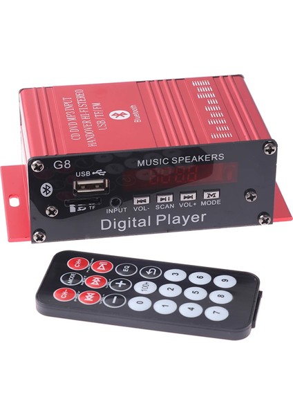 G8 Araba 12V 200W 2 Kanal Dijital Güç Amplifikatörü Stereo Bluetooth Aux Fm Mp3 Uzaktan Kumanda ile (Yurt Dışından) fırsatları