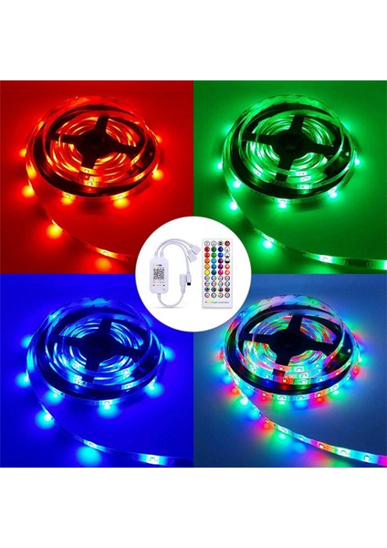 2x DC5-24V Bluetooth LED Denetleyici + 40 Tuşlar Uzaktan Kumanda App Kontrolü ve Müzik Senkronizasyonu Rgb Ir Rf 5050 Rgb LED Işık Için (Yurt Dışından)