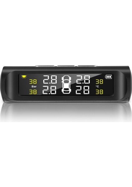 Solar Tpms Araç Lastik Basıncı Alarm Izleme Sistemi 4 Harici Otomatik Alarm Sistemi Lastik Basıncı Sıcaklık Uyarısı (Yurt Dışından)