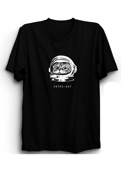 Astro-Cat, Kedi, Astronot, Nasa, Astronaut Baskılı %100 Pamuk Tişört