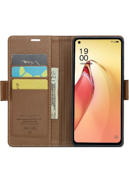 Oppo Caseme 8 Pro 5g Anti Dolandırıcılık Cüzdan Durumda Kart Yuvası Durumda (Yurt Dışından)