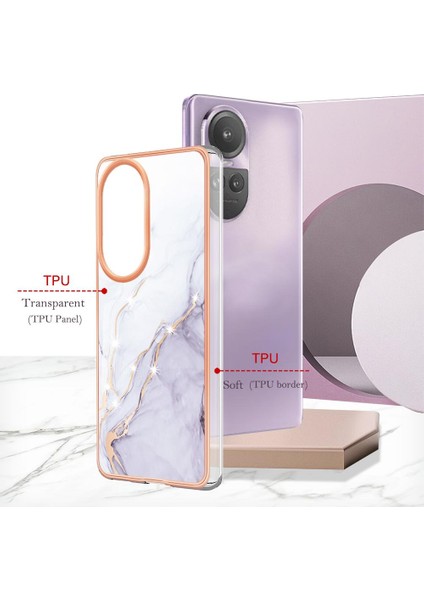 Oppo Oppo 10 Pro 5g Koruma Için Kılıf Mermer Desen Ince Tpu Yumuşak Tampon (Yurt Dışından)