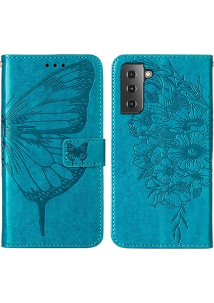 Samsung Galaxy S22 5g Kabartma Kelebek Premium Deri Flip Case (Yurt Dışından)