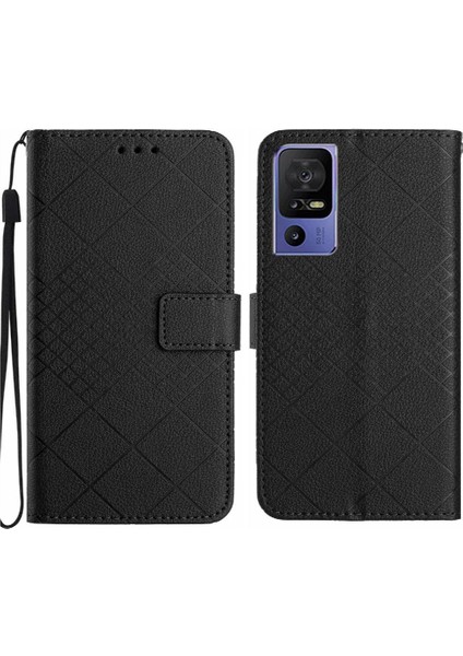 Tcl 40 Se Elmas Kabartmalı Manyetik Kapak Için Flip Case El Kayışı Pu (Yurt Dışından)