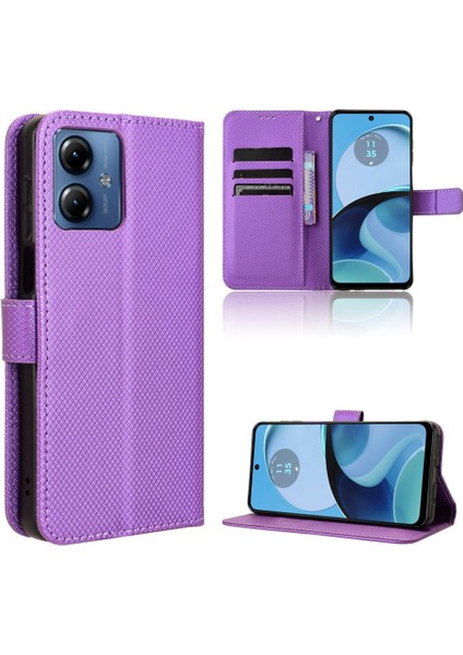 Motorola Moto G14 4g Kart Tutucu Kapak Kickstand Manyetik Cüzdan (Yurt Dışından)