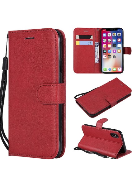 Kart Yuvası Klasik Düz Renk Iş Çantası ile iphone X/xs Için Flip Case (Yurt Dışından)