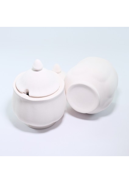 (Ham Ürün) 2 Li 12 cm Şekerlik-Baharatlık Kapaklı Seramik Bisküvi (Ham Ürün) fiyatları