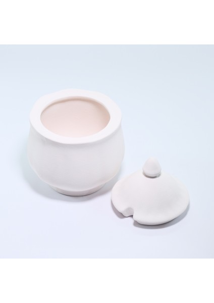 (Ham Ürün) 2 Li 12 cm Şekerlik-Baharatlık Kapaklı Seramik Bisküvi (Ham Ürün) fırsatları