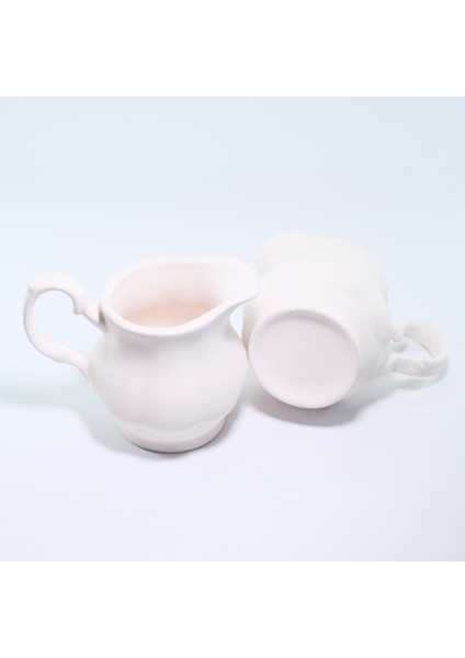 (Ham Ürün )2 Li 7 cm Sütlük Seramik Bisküvi (Ham Ürün)