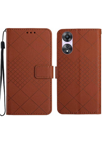 Oppo A78 4g Manyetik Kapak Için Flip Case Elmas Kabartmalı Cüzdan Pu Kart (Yurt Dışından)