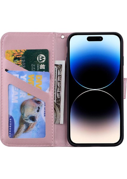 IPhone 14 Için Flip Case Pro Basit Iş Darbeye Deri Kılıf Flip (Yurt Dışından)