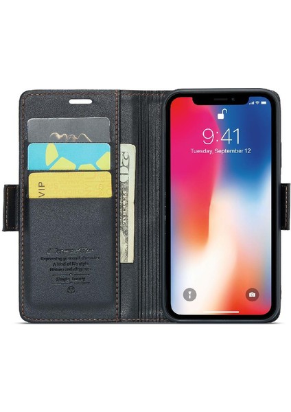 IPhone Xs Max Cüzdan Durumda Anti Dolandırıcılık Kart Yuvası Kickstand (Yurt Dışından) fiyatları